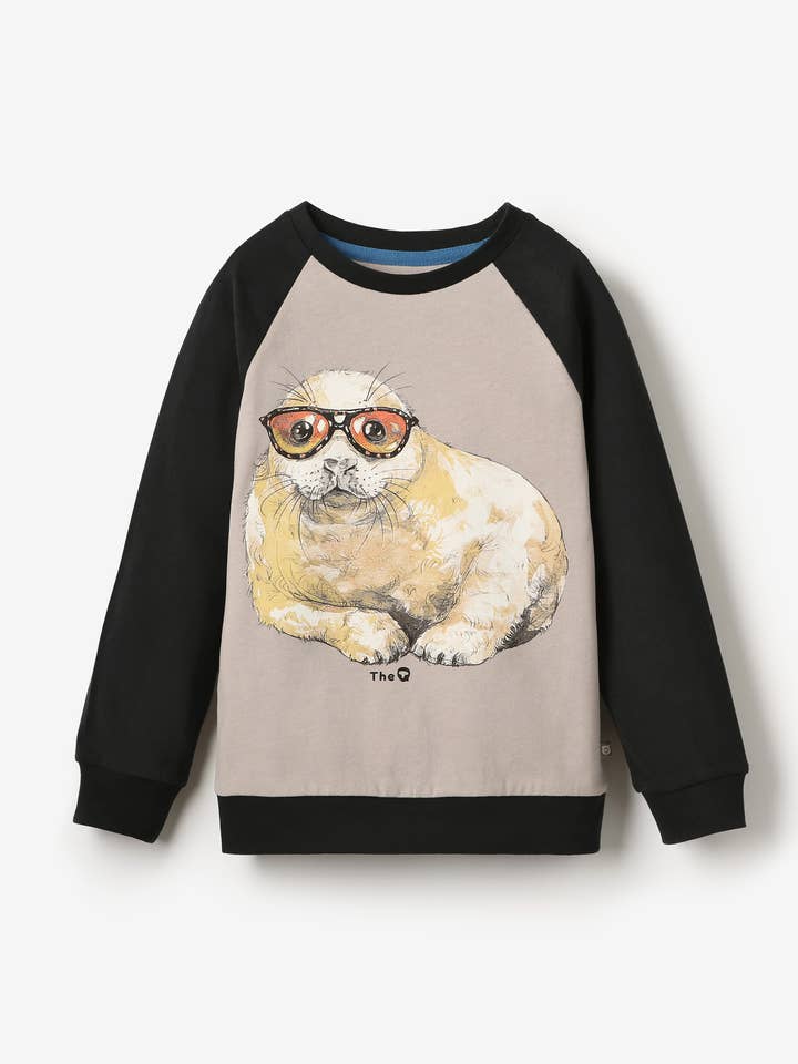 Organic LS Raglan Tee - Seal Pup for wholesale by The QT (UK)