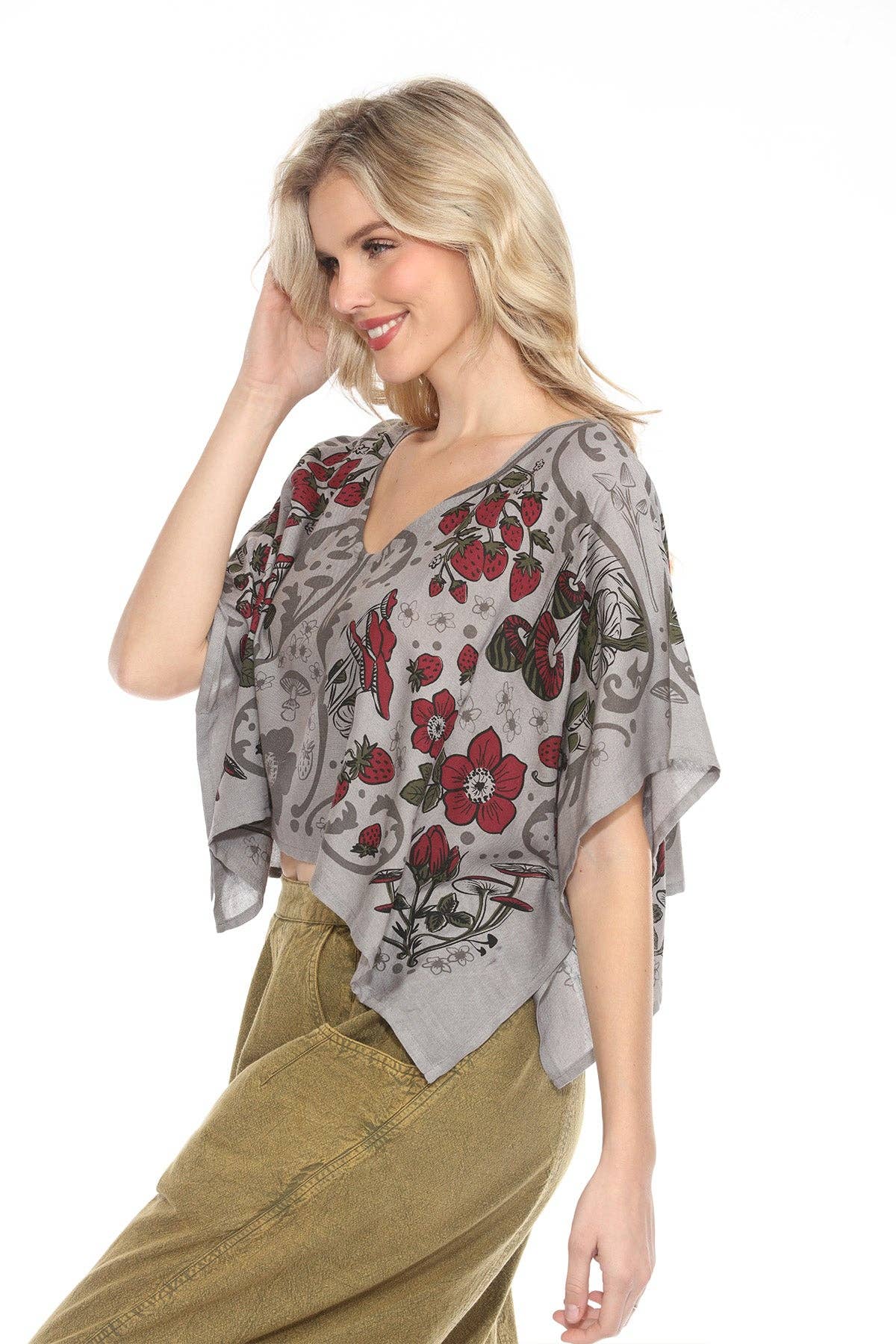 Lakhays Collection Inc. - Wholesale Blouse - Women's - Strawberry Frield Scarf Top5