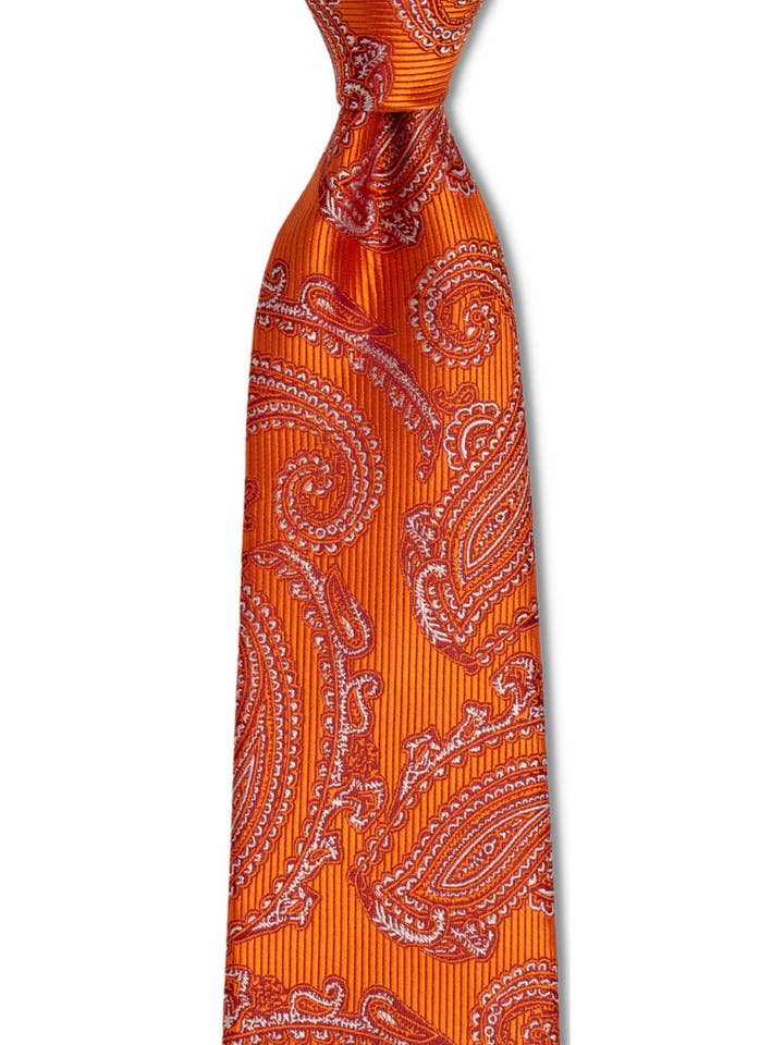 Burnt Orange Paisley Tie for wholesale by GoTie