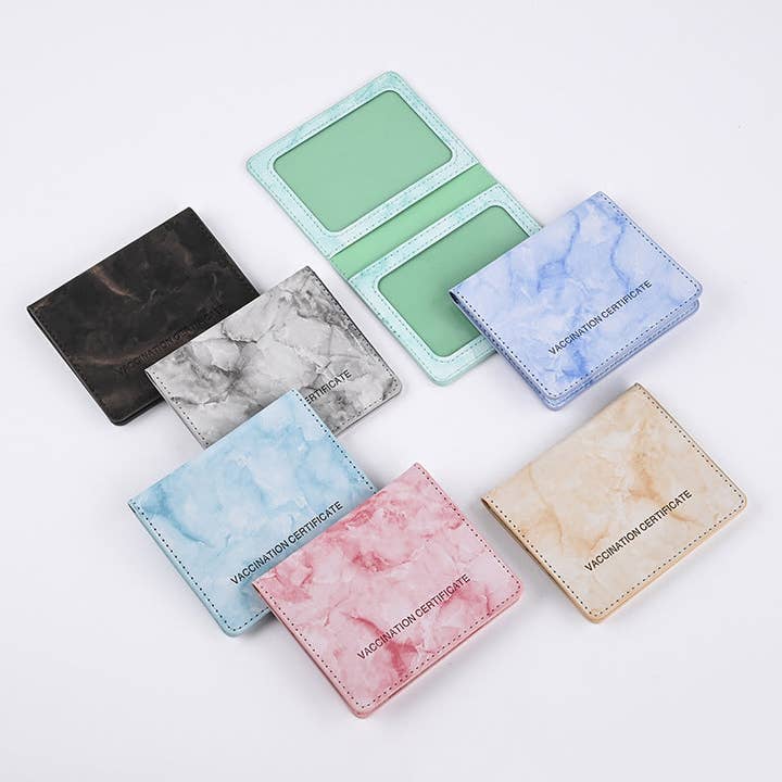 Ole - Wholesale Card Holder - Women's - Marbling Vaccine Card Holder HB159013
