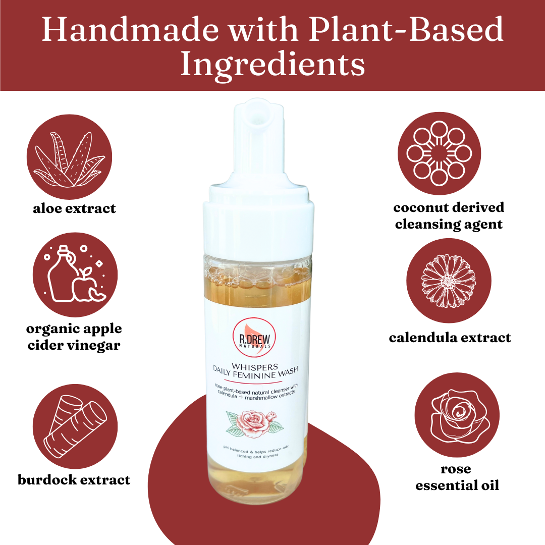 R. Drew Naturals, LLC - Wholesale Intimate Cleanser/Wipe - 6 oz Rose Feminine Foam Wash2