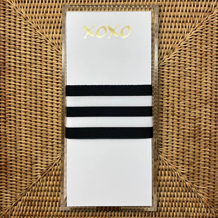 Long Skinny Gold Foil XOXO Notepad for wholesale by Black Ink