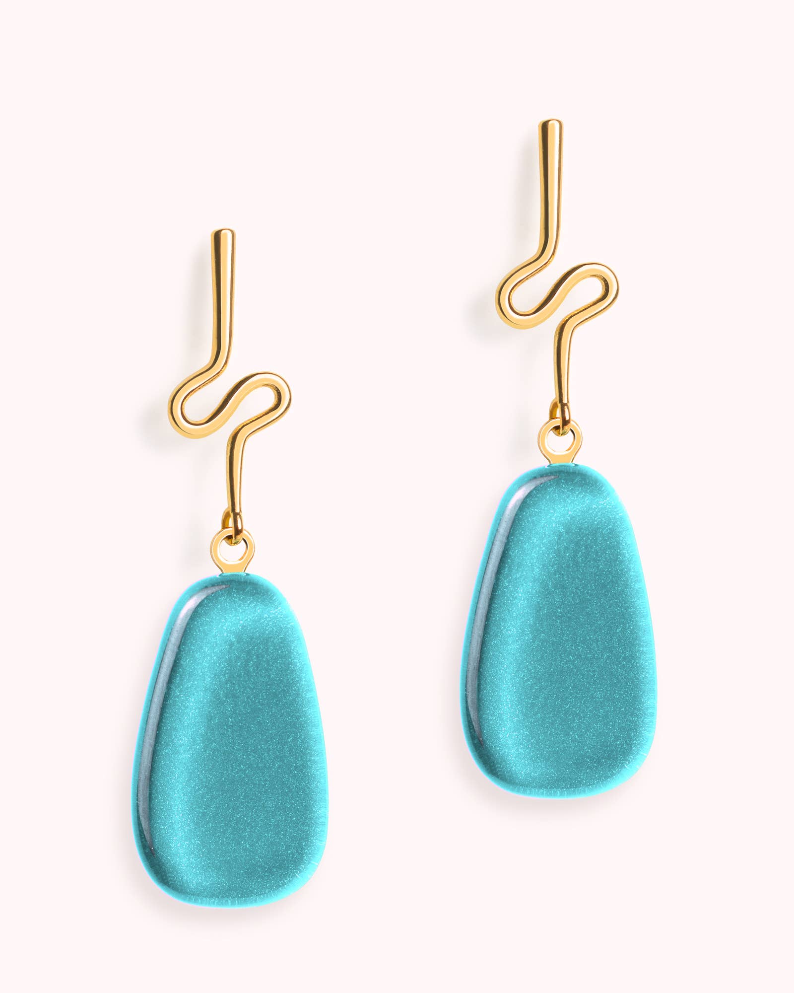 Garda - Wholesale Dangle Earrings - Punta Earring Turquoise Blue – 18K Gold Plated