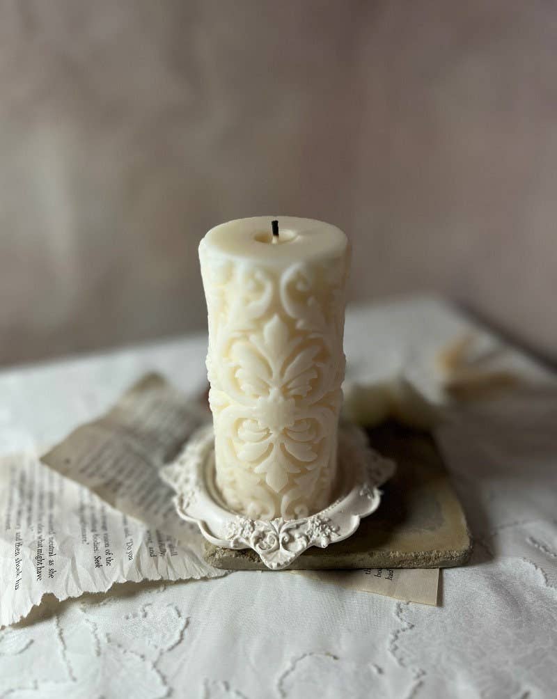 Home Pro Idea - Wholesale Pillar Candle - Damask Pillar Candle| Vintage| Pillar Candle| Home Decor 6