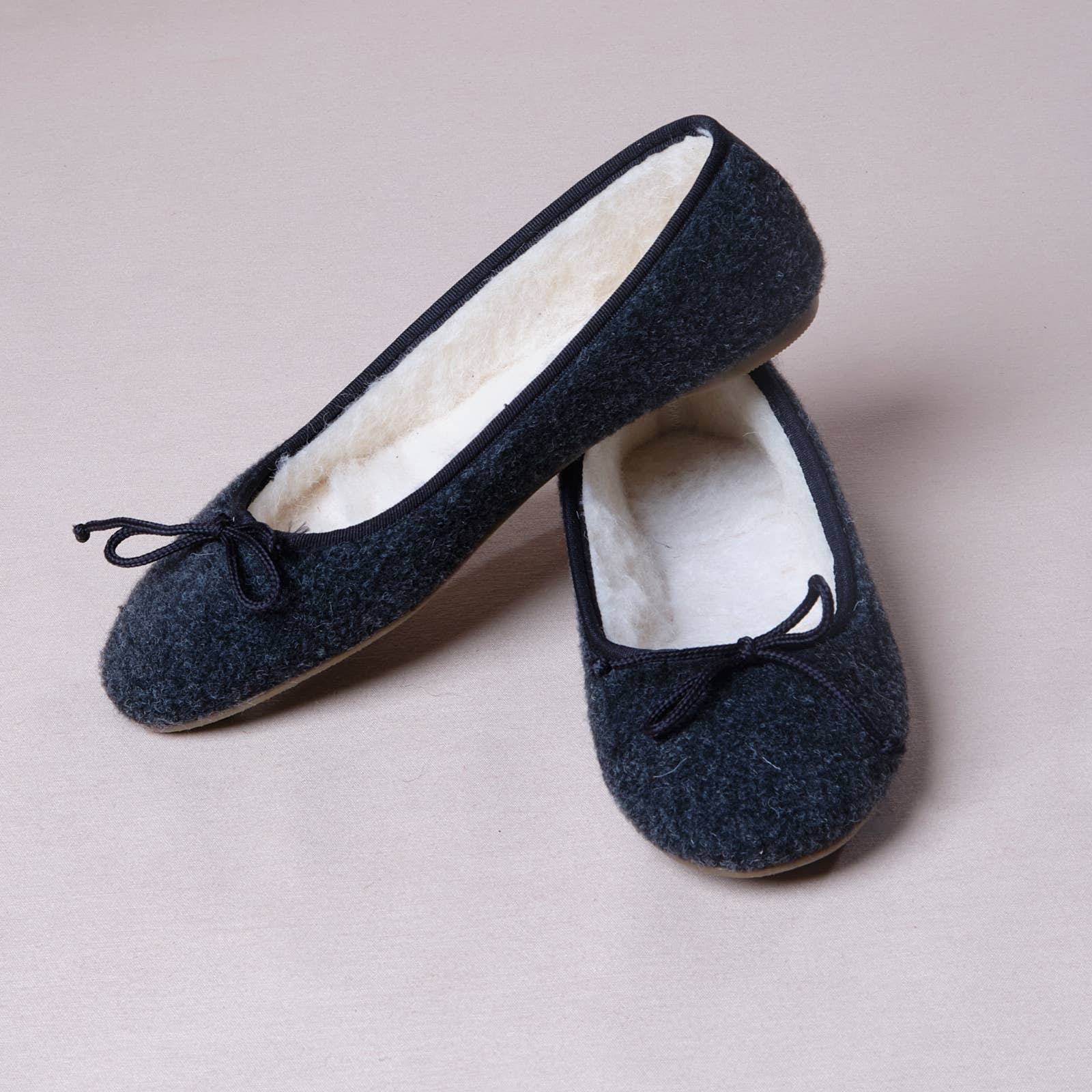HAIKON HADA - Wholesale Slippers - Women's - Ballerina slippers for home Anthracite Black2