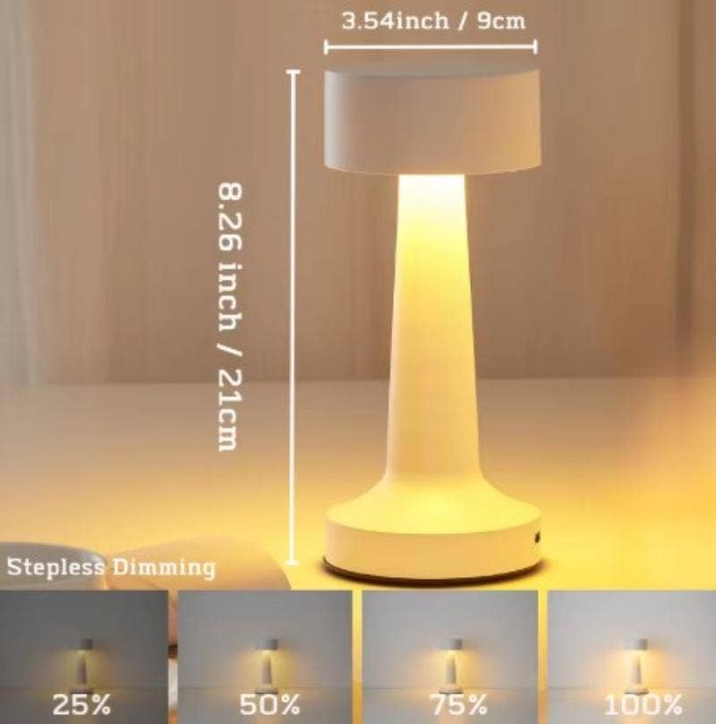 Kiyo Home - Vente Lampes d'appoint/de bureau - Lampe de table LED sans fil | Lampe rechargeable | 3 modes d'éclairage6
