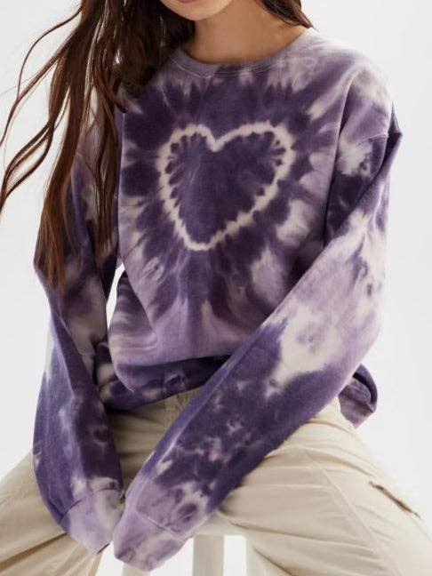 alberalkirk - Wholesale Graphic Sweatshirt - Women's - Tie Dye Heart Print Sweatshirt Women Multiple Colors N5A4530
