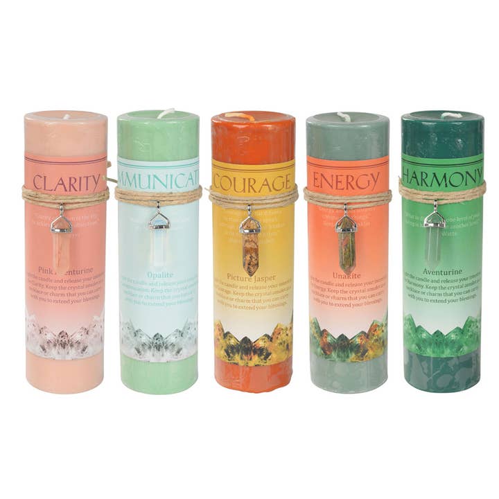 Benjamin International - Wholesale Pillar Candle - Crystal Energy Pendant Candle