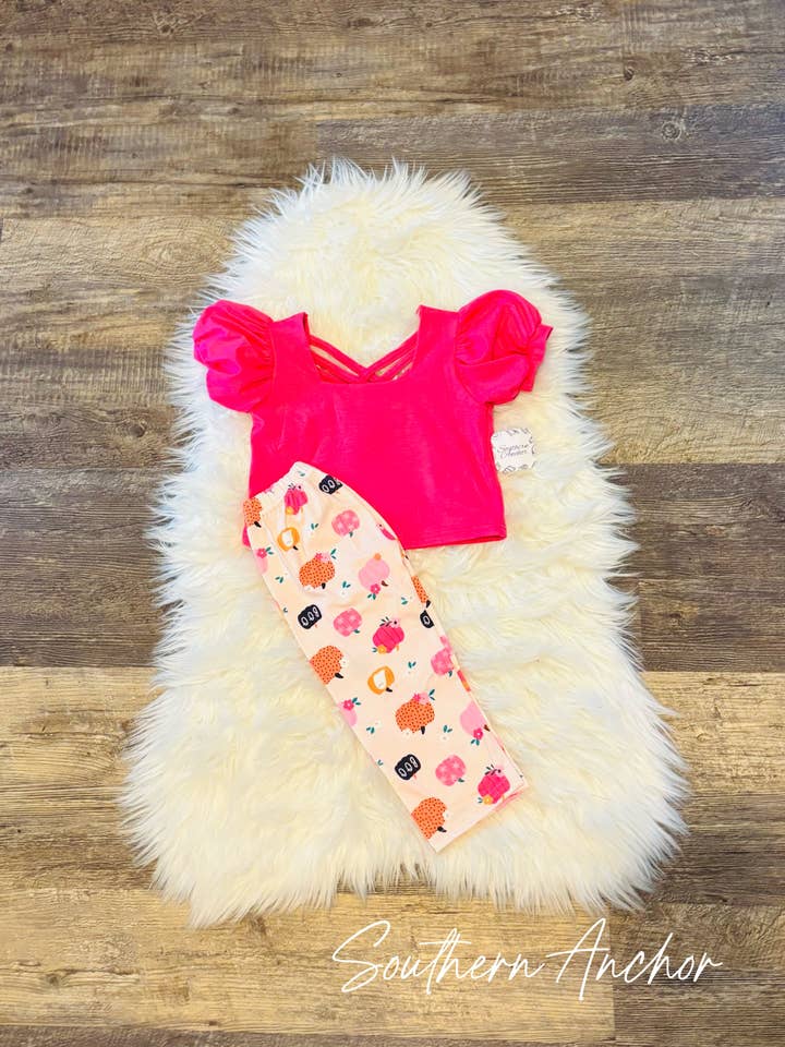 Puff Pink Pumpkin Set for wholesale by Southern Anchor