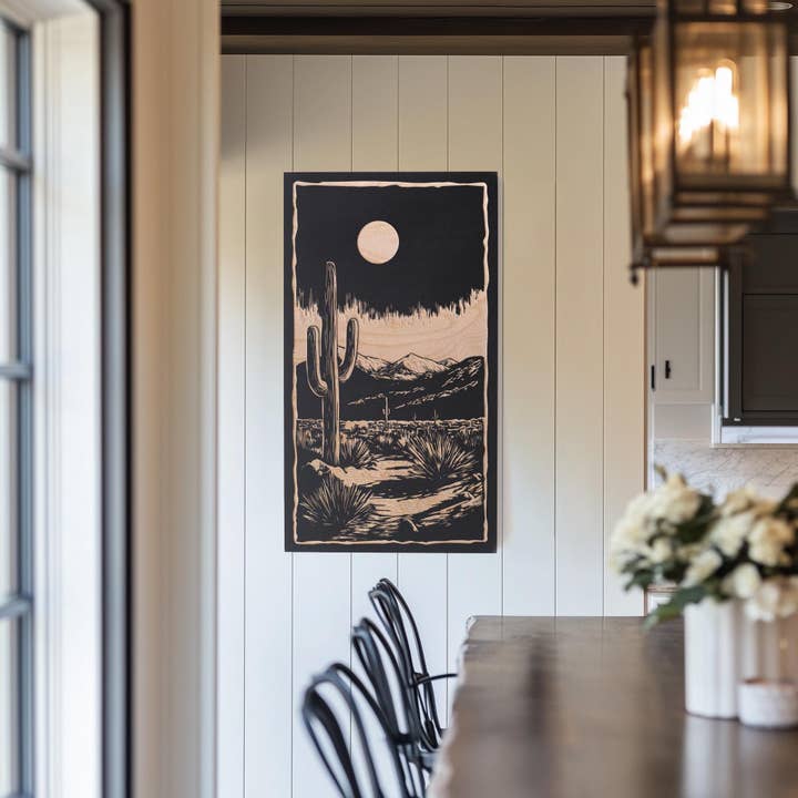 Desert Cactus Engraved Illustration for wholesale by Benoit's Design Co.