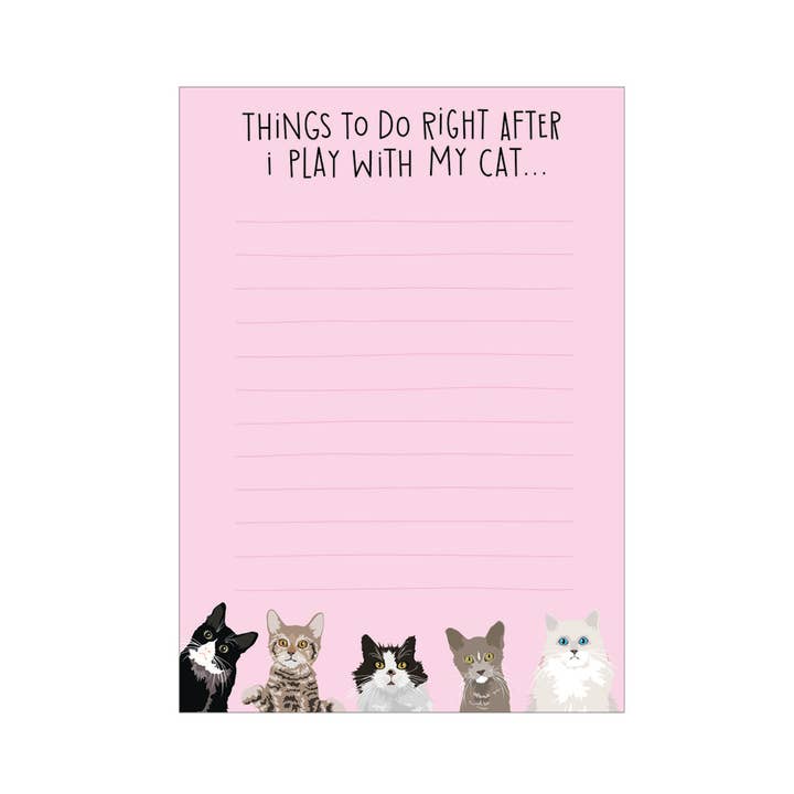 Apartment 2 Cards - Wholesale Notepad - Play With My Cat List Pad, 4.75x6.5" Notepad1