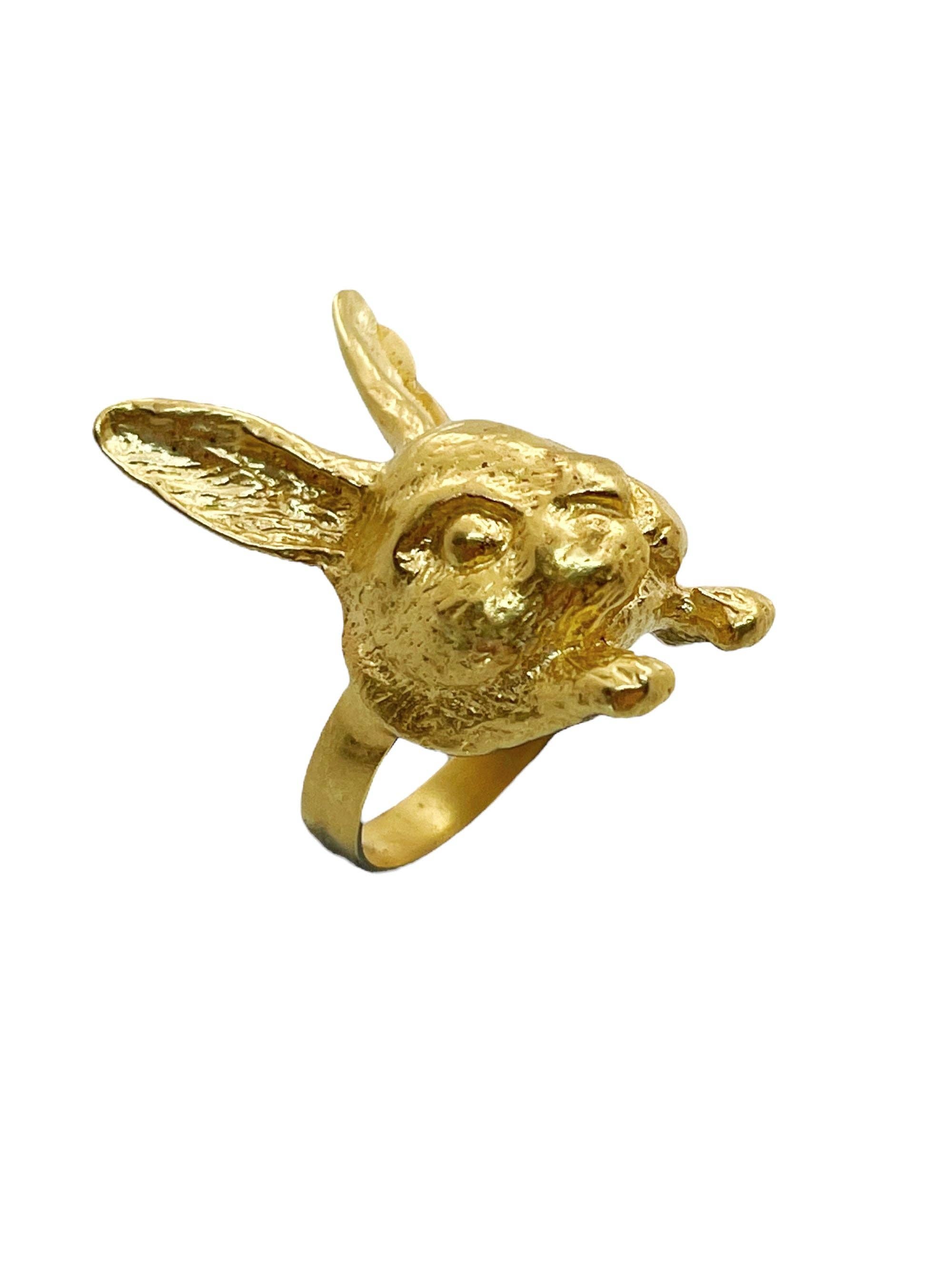 Gloria Mago – Engroshandel Statementring – Lucky Rabbit ring i guld. Størrelse 153