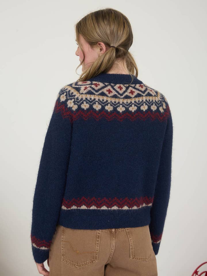 Blu Pepper - Wholesale Cardigan - Women's - FAIRE ISLE TOGGLE BUTTON KNIT CARDIGAN SWEATER7