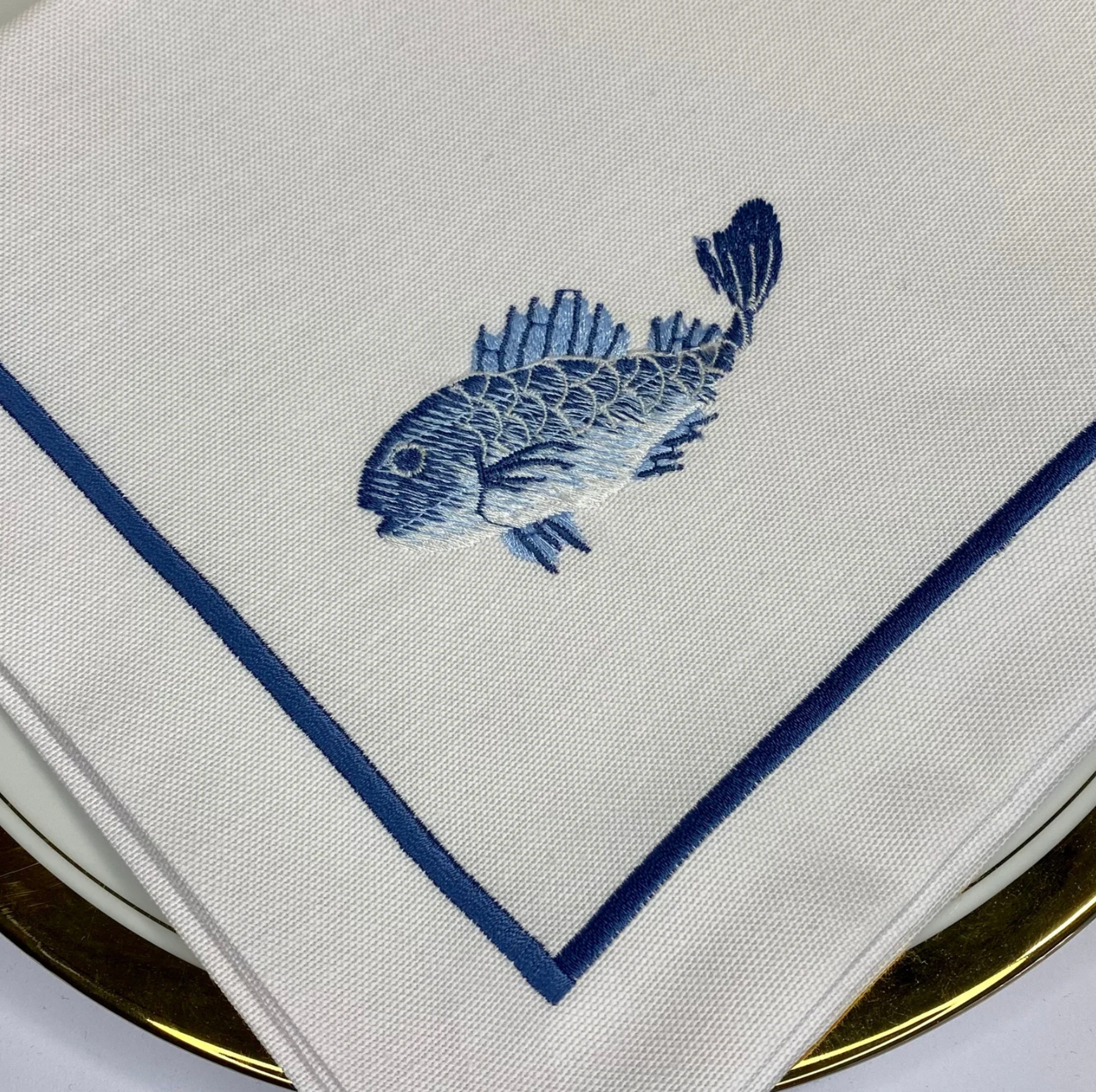 Handmade Originals Ukraine - Wholesale Dinner & Cloth Napkin - Embroidered Napkins Premium Quality 16x16'' - Sea1