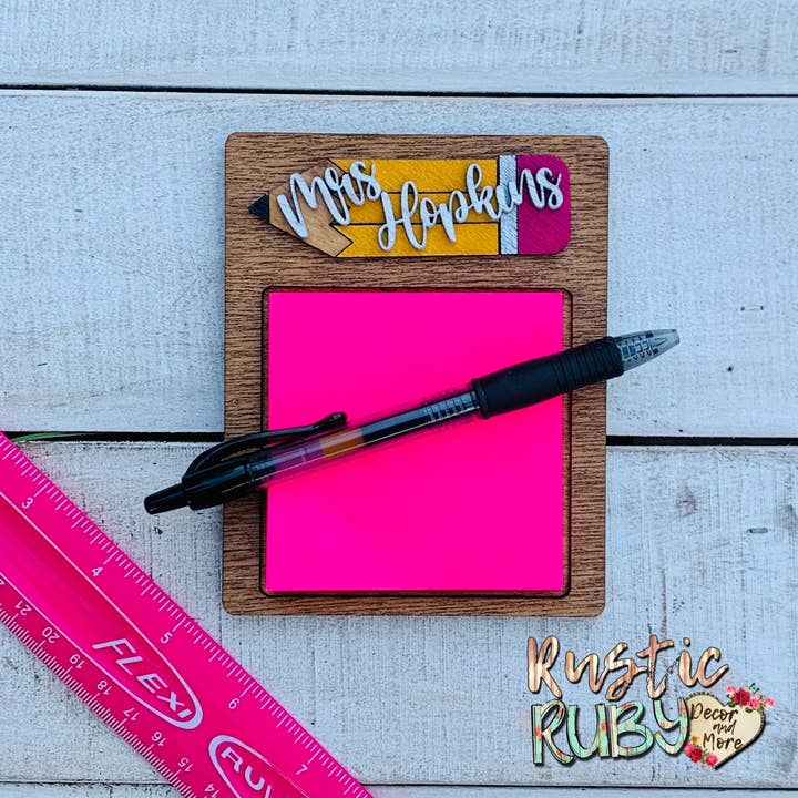 Rustic Ruby Decor and More LLC - Wholesale Sticky Notes - Teacher Sticky Pad Holder