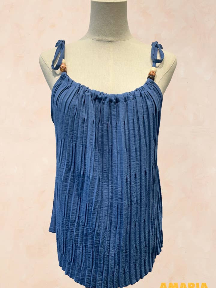 AMARIA - Wholesale Blouse – Women’s - Pleated top with thin straps - Viscose - 021419