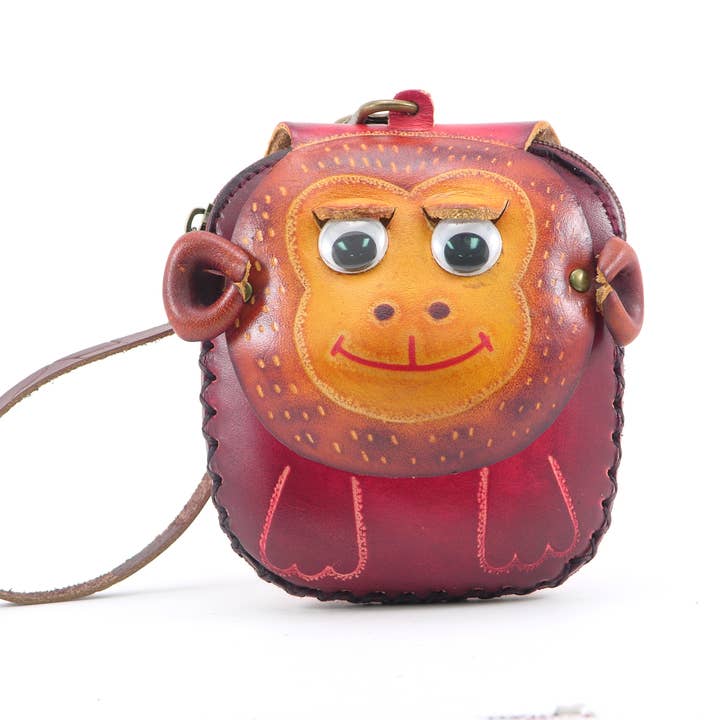 Sunflower Handmade leather inc - Wholesale Wristlet - Leather Monkey Wristlet coin purse wallet