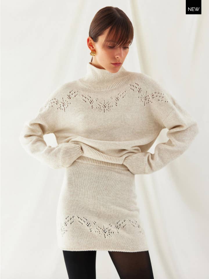 Knitted MINI SKIRT WITH PERFORATIONS OTTAWA for wholesale by Nenya Fashion Limited