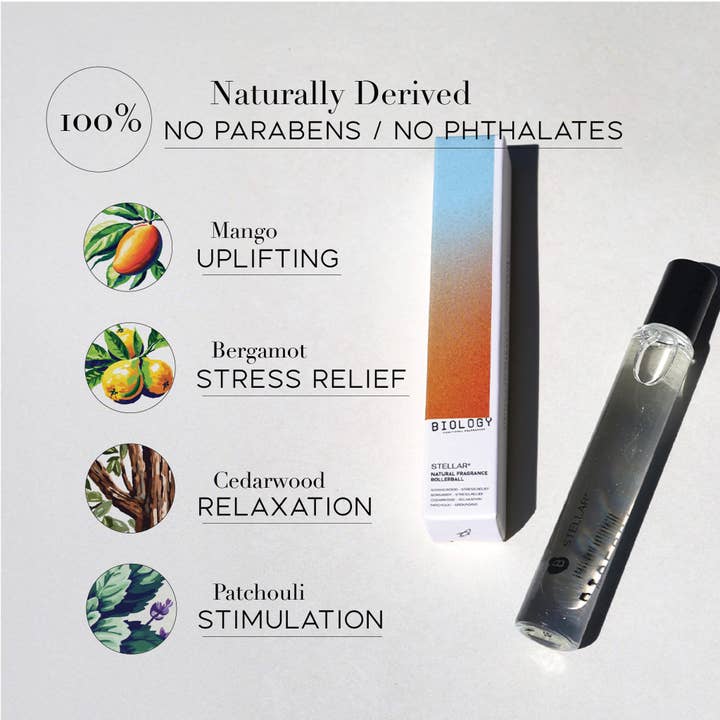 Biology Functional Fragrances - Wholesale Roll-On Fragrance - STELLAR* – Mango, Bergamot & Patchouli | Natural Fragrance Oil1