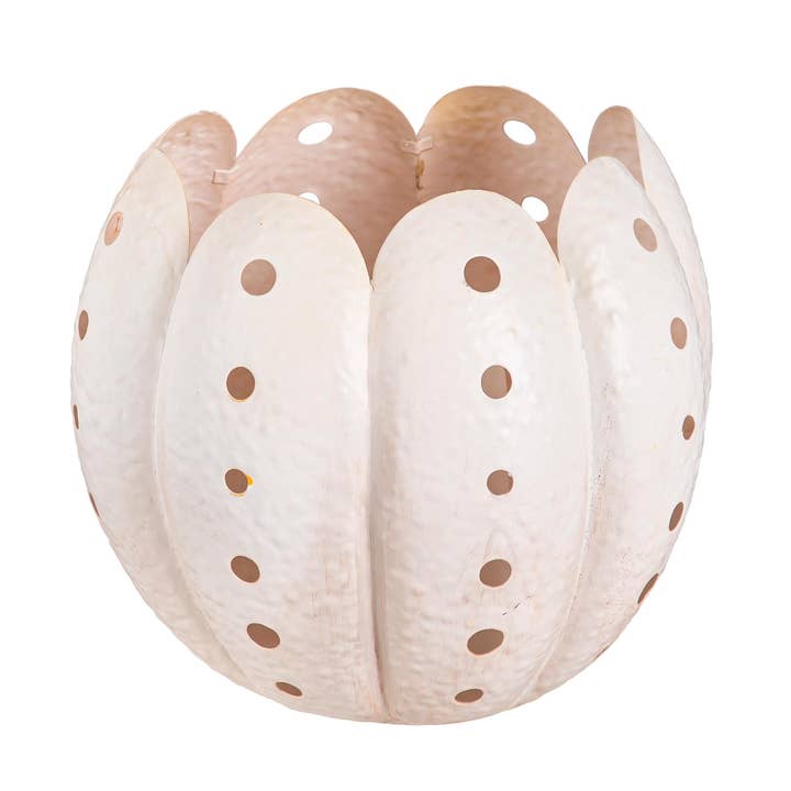 8"H Metal LED Pumpkin Lantern for wholesale by Evergreen Enterprises