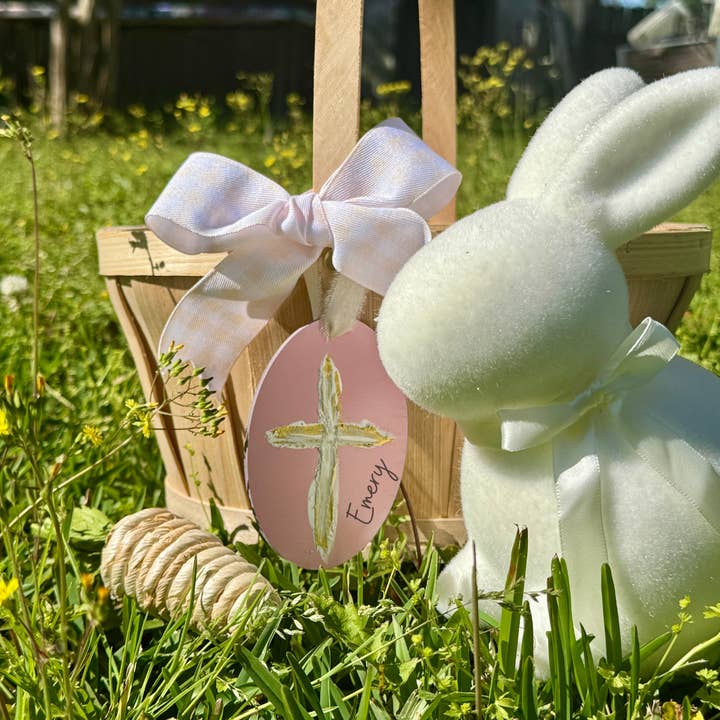 Geaux Magnolia - Wholesale Ornament - Cross Easter Basket Tag Ornament Spring Religious Decor7