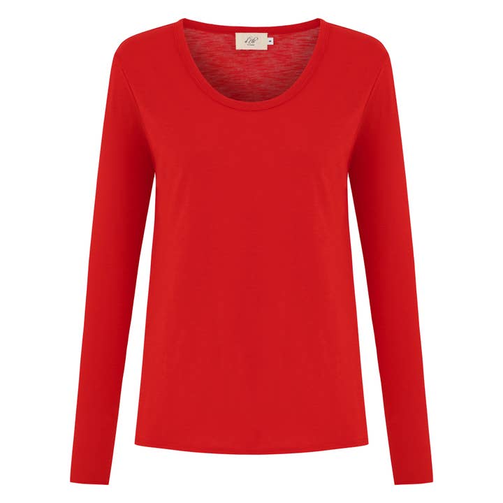 Miriam Round Neck T-Shirt L/S Fiery Red for wholesale by d'Els - Elsa Altaras Nasi und Nasi GbR