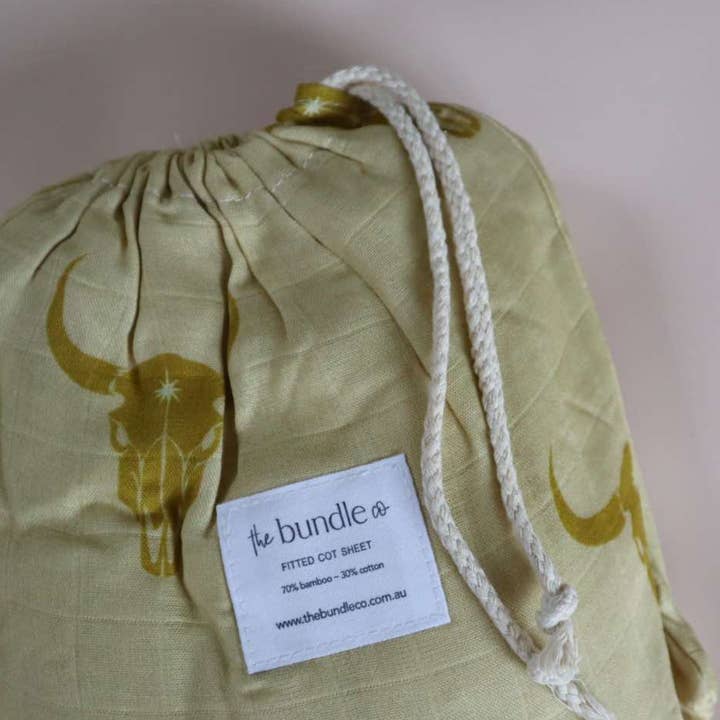 The Bundle Co - Wholesale Cot/Crib Sheets - Arizona Fitted Cot Sheet - 70% Bamboo + 30% Cotton