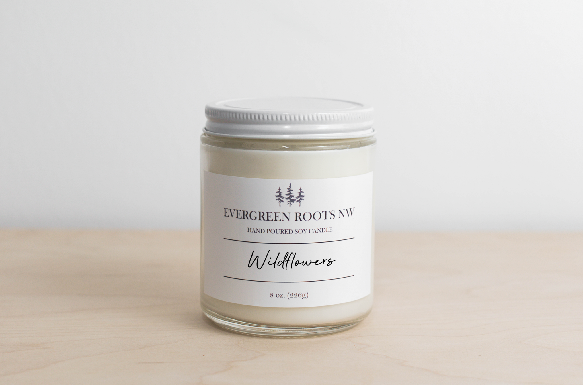 Evergreen Roots NW - Wholesale Jar/Filled Candle - Wildflowers - 7.6 fl oz Soy Candle0