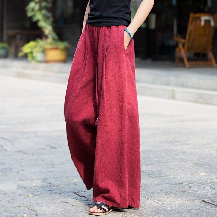 UZ Wholesale Store - Wholesale Pants - Women's - Solid Color Loose Wide Leg Pants1