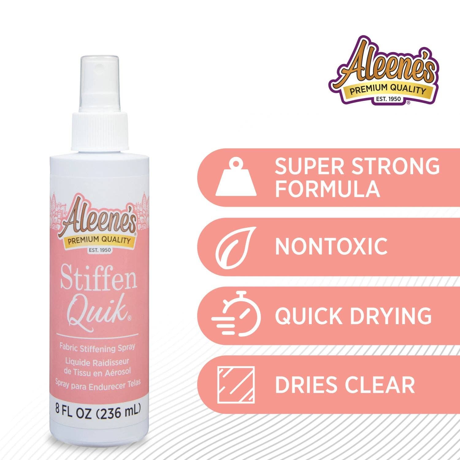 Ilovetocreate - Wholesale Craft Supplies - Aleene’s Stiffen Quik Fabric Stiffening Spray 8 fl. oz.2
