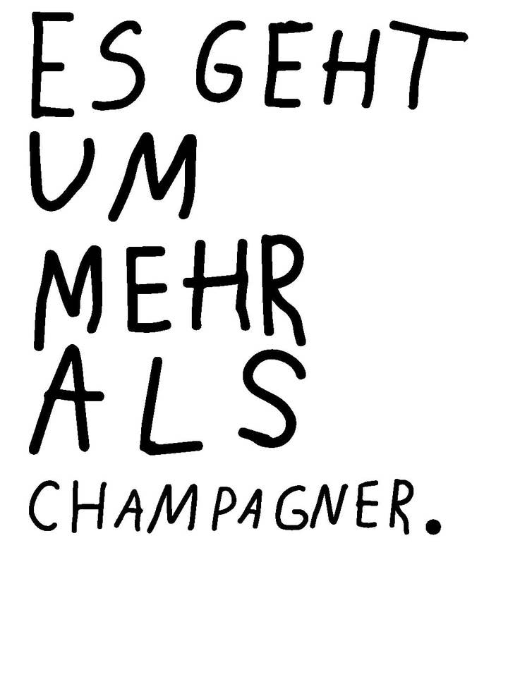 POSTCARD "IT'S ABOUT MORE THAN JUST CHAMPAGNE." for wholesale by MARI&ANNE