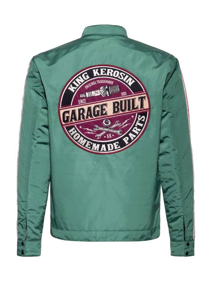 greenery Racing Jacket "Garage Built" for wholesale on Faire1