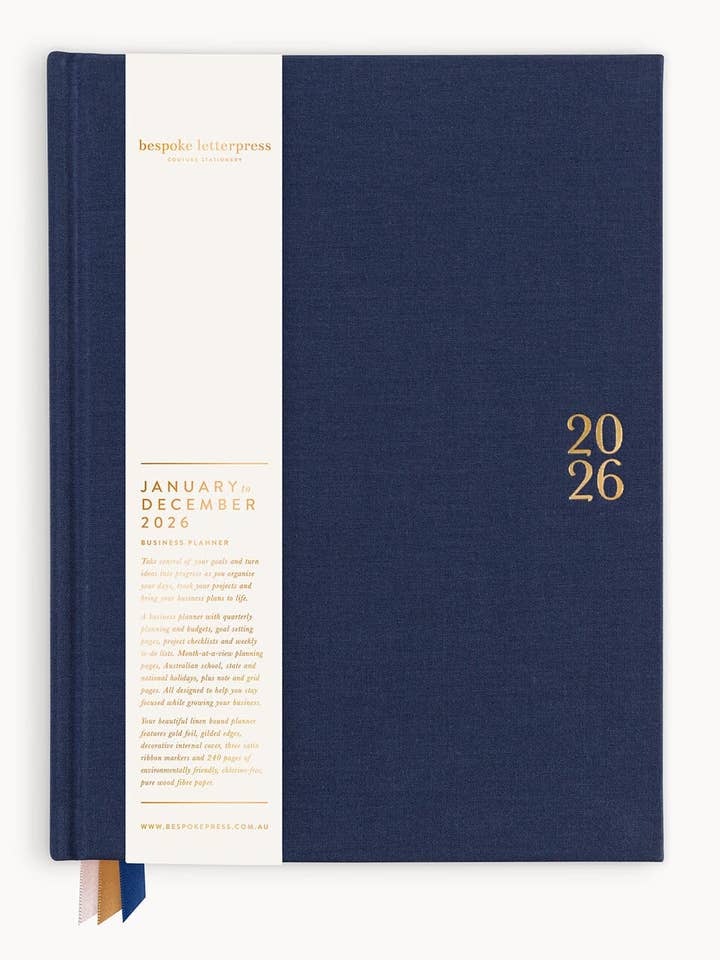 2026 Business Planner - Midnight for wholesale by Bespoke Letterpress