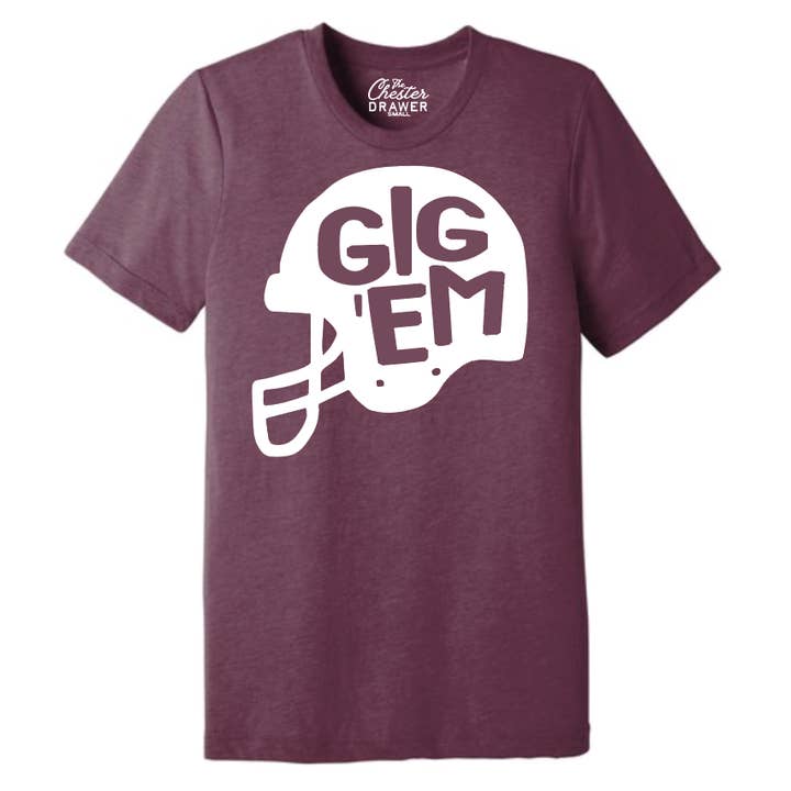 Heather Maroon White Gig 'Em Helmet for wholesale on Faire