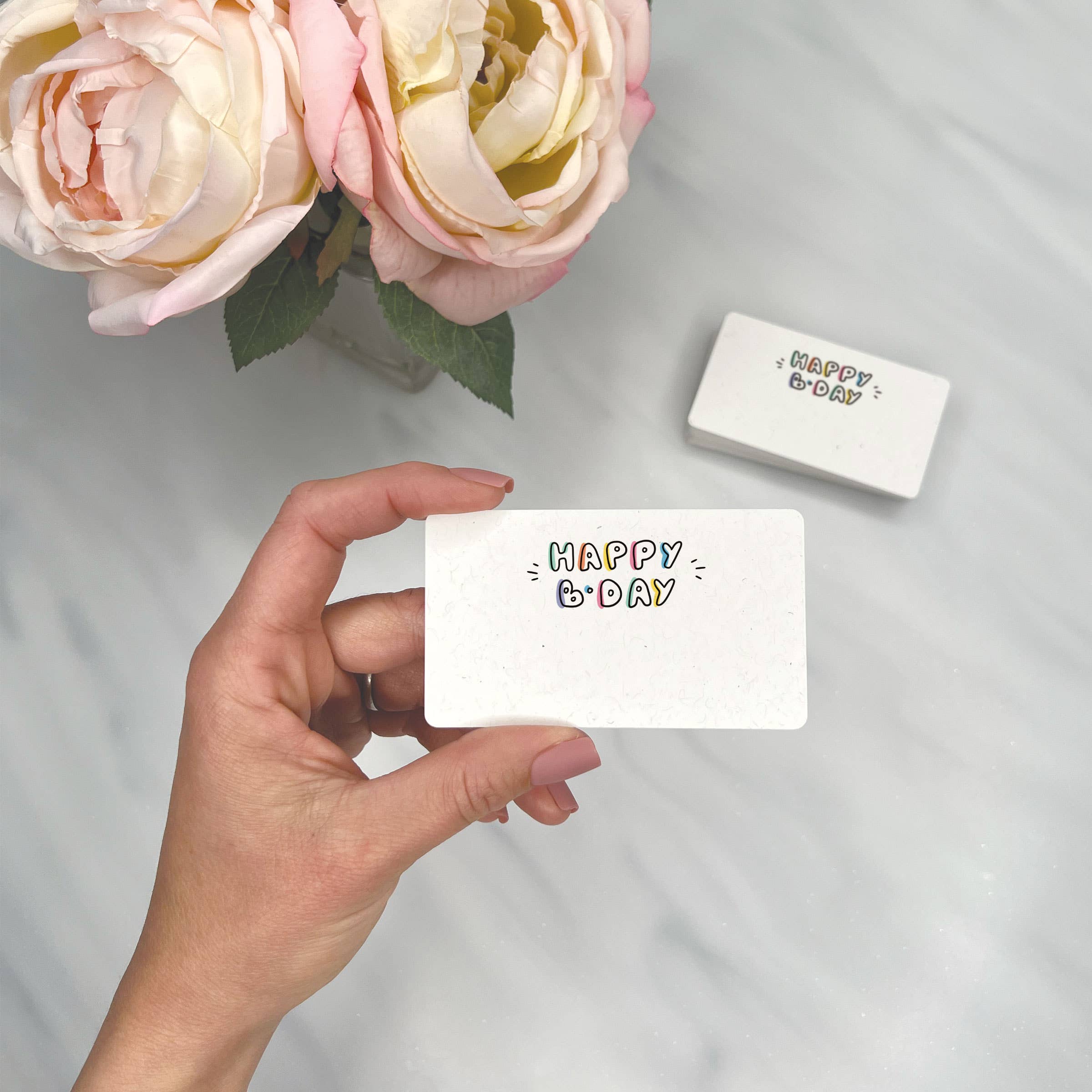 Lemon Doodle - Wholesale Birthday Card - Colorful Happy B-Day - Birthday Mini Note Cards (Pack of 56)1