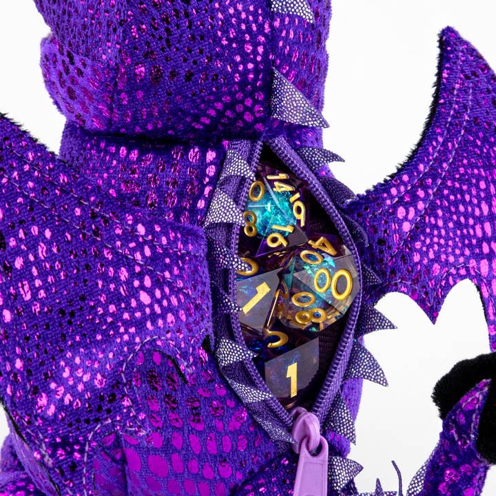 FanRoll by Metallic Dice Games - Wholesale Dice - Dragon Plush Dice Bag: Purple1