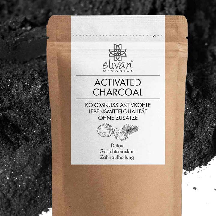 elivan organics – wholesale Facial exfoliant/scrub – Activated charcoal powder from coconut shells 40g