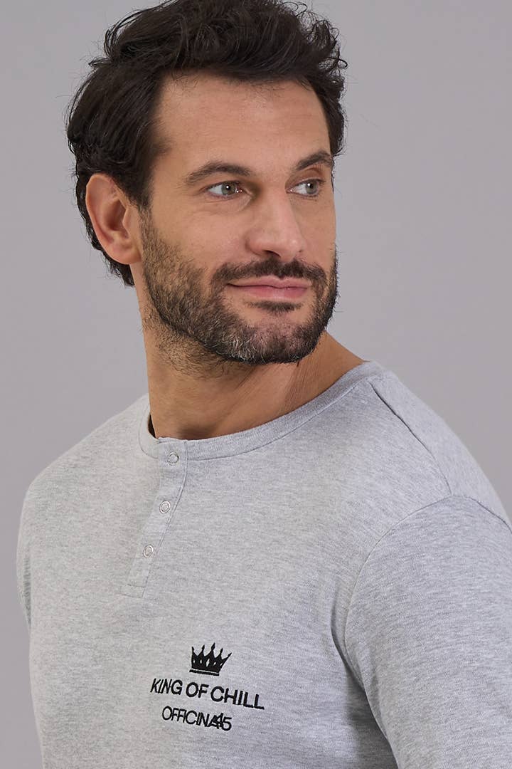 Love And Bra - Wholesale Sleepwear Set - Men's - 97999M Long Pajamas in Interlock3