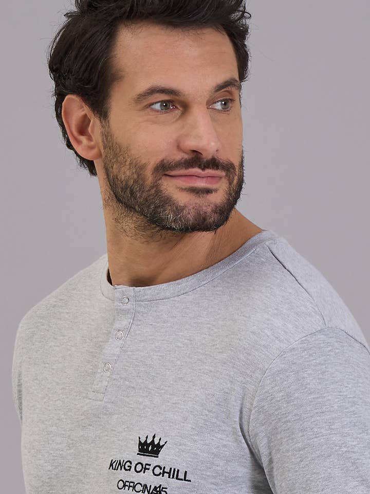 Love And Bra - Wholesale Sleepwear Set - Men's - 97999M Long Pajamas in Interlock3