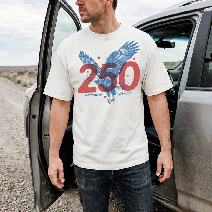 America 250 Eagle Graphic Tee – 2026 Patriotic Anniversary for wholesale by Hey Jude Graphic Tees