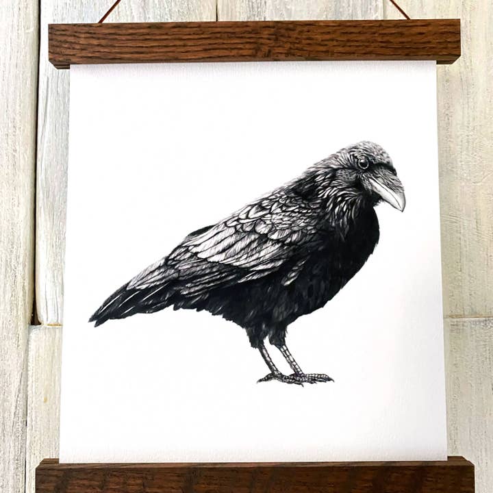 Raven Nevermore: Woodland Wildlife Series Art Print for wholesale by Dark Fox Creative