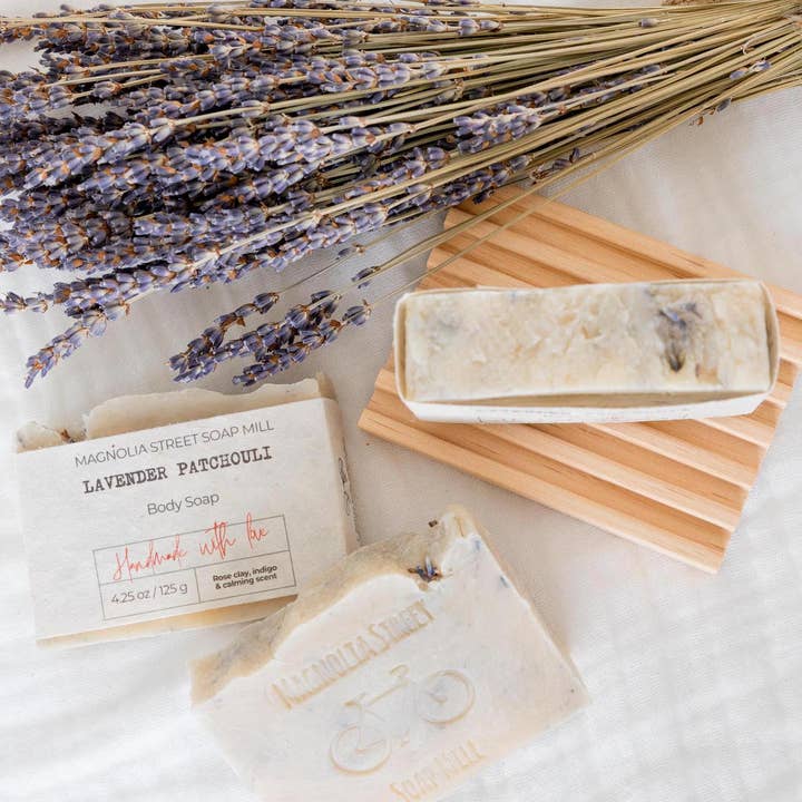 Lavender Patchouli Soap for wholesale by Magnolia Street Soap Mill