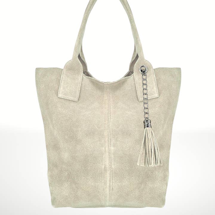 ITALIAN'S LEATHER - Wholesale Shoulder Bag - Women's - Marely Suede Leather Tote Bag 23021335