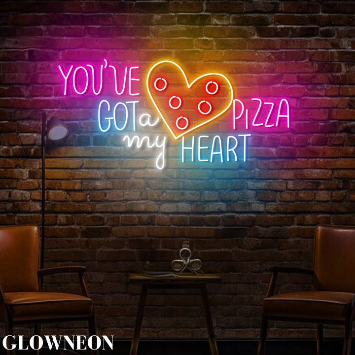 Glow Neon - Wholesale Neon Sign - You Got A Pizza My Heart Led Sign, Pizza Shop Valentine Sign2