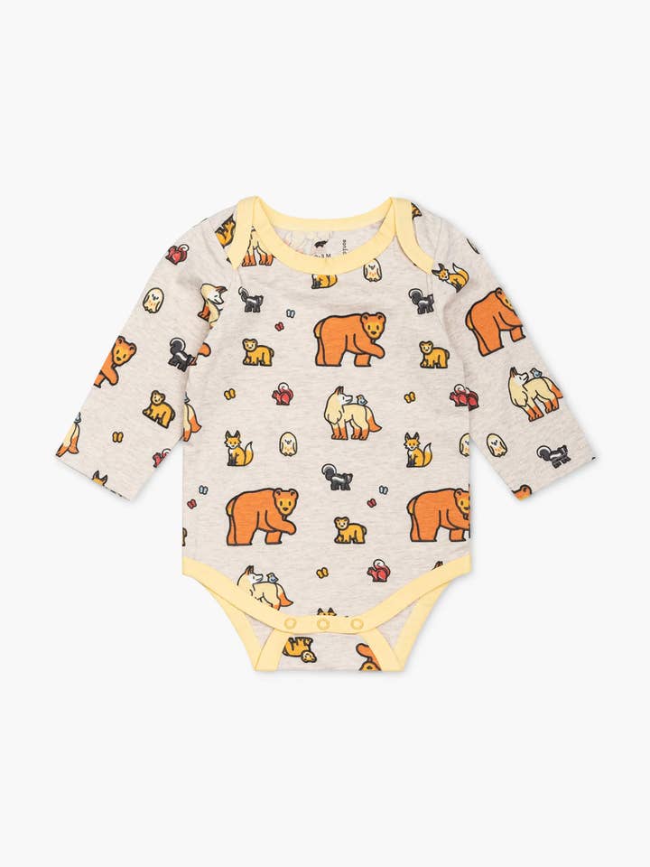 Long Sleeve Jack + Jill Bodysuit_Forest Friends for wholesale by Monica + Andy