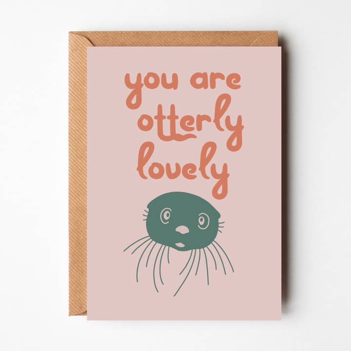 Stellabox Designs - Wholesale Love Card - You are otterly lovely greeting card (blank inside)0