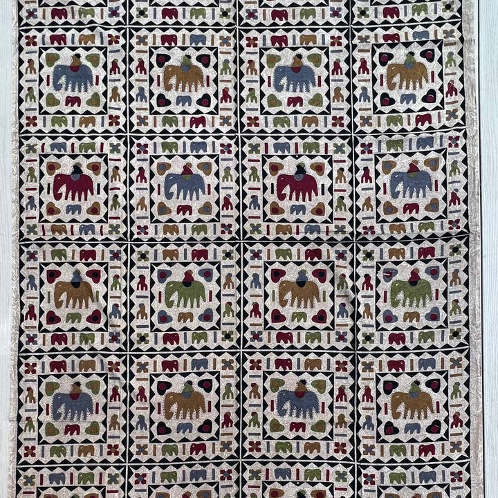 Lungta Imports - Wholesale Tapestry/Textile - Indian Tribal Elephants Tapestry Wall Decor Beach Throw4