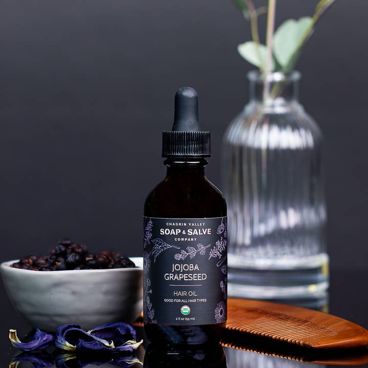 Huile capillaire : pépins de raisin jojoba pour la vente par Chagrin Valley Soap
