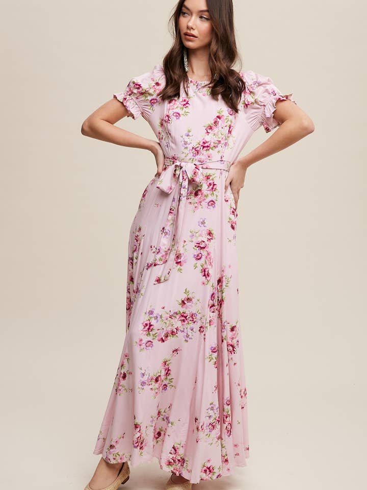 Vestido largo floral rubor para venta al por mayor de Listicle