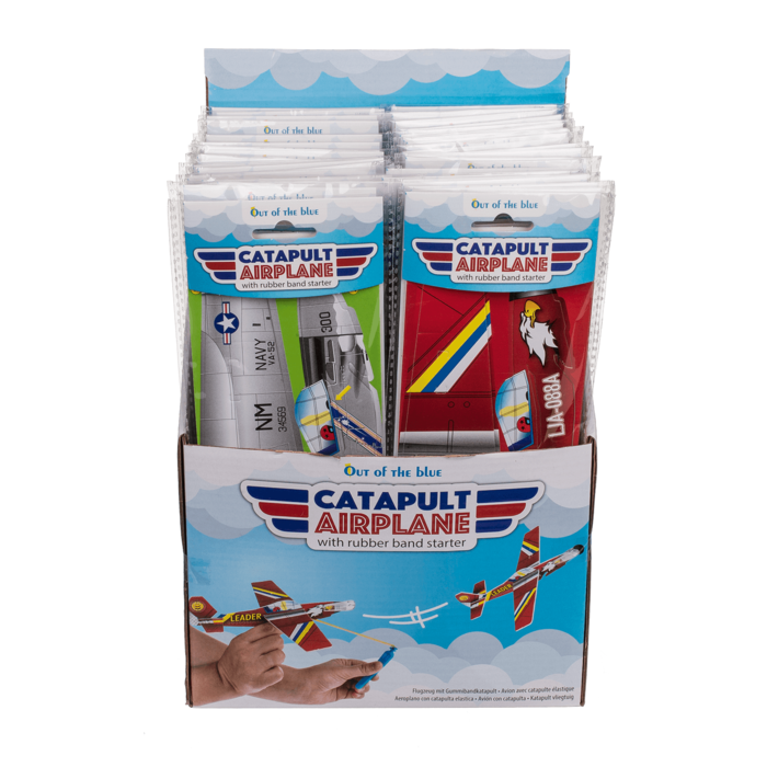 Out of the blue KG - Vente Avion miniature – enfant - Avion avec lanceur à élastique, environ 20 cm, 8 modèles assortis1